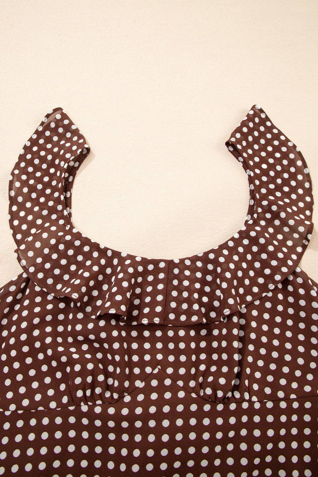 Polka Dot Backless Ruffle Maxi Dress
